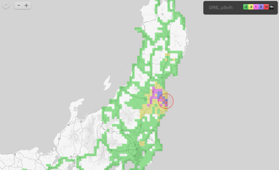 福岛核辐射地图